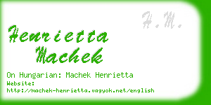 henrietta machek business card